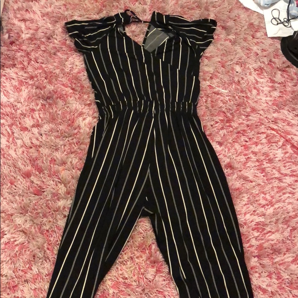 Black and white stripped express jumper